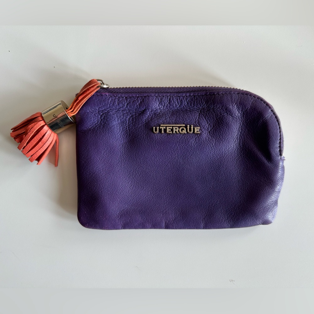 Uterque Purple Wallet with Tassel Zipper